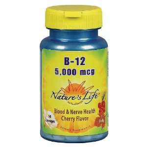  Natures Life   Vitamin B 12, 5000 mcg, 50 lozenges 