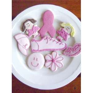 Organic Style Pink Breast Cancer Awareness Cookies:  