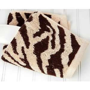  Zebra Print Brown Wash Towel: Home & Kitchen