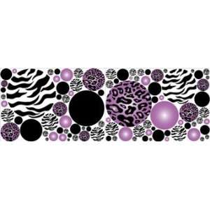  Purple Zebra and Leopard Print Dot Wall Stickers