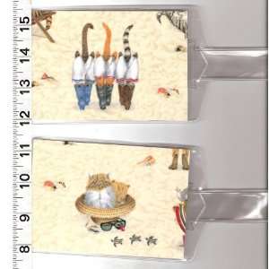   Luggage Tags Made with Beach Kitty Cats Going Fabric: Everything Else
