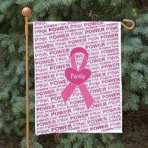  Personalized Breast Cancer awareness Pink Garden Flag 