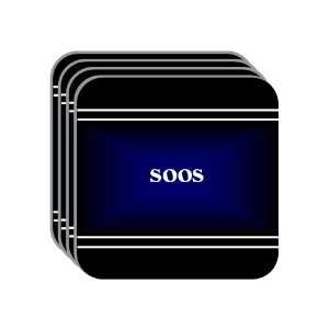 Personal Name Gift   SOOS Set of 4 Mini Mousepad Coasters (black 