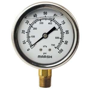 Marsh MBF 249 Industrial Series Pressure Gages   Connection:1/4, Face 