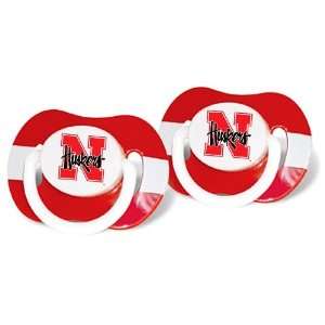 Nebraska Cornhuskers Scarlet Cream Striped 2 Pack Team Logo Pacifiers 