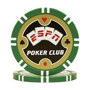  Espn® Poker Club Professional 11.5g Poker Chip   Green 
