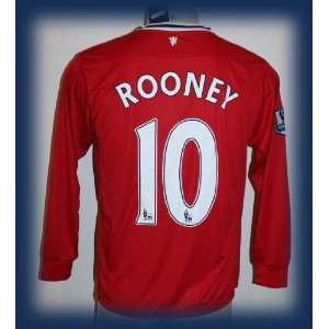 MANCHESTER UNITED HOME ROONEY 10 LONG SLEEVE FOOTBALL SOCCER JERSEY X 