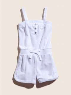  GUESS Kids Girls Terry Cloth Romper, WHITE (16) Clothing