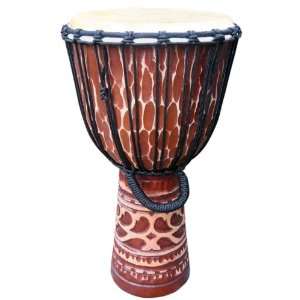  Deep Carved Djembe Antique Tan 23 24 Tall x 11 12 