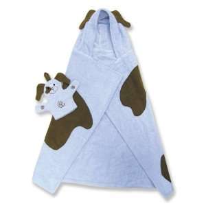  BLUE PUPPY CHARACTER HOODED TOWEL AND MITT Baby