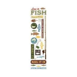  Karen Foster Clear Stickers 2.5X10 Love To Fish KF10160 