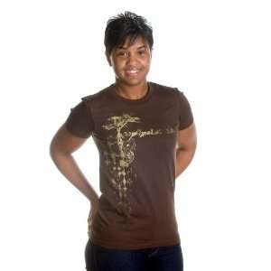 Womens Long Road Ahead Tee (Brown)   Size Large: Beauty