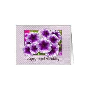  Birthday, 105th, Purple Petunias Card: Toys & Games
