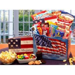 Pledge Allegence Patriotic Theme Snacks & Gourmet Food Gift Basket 