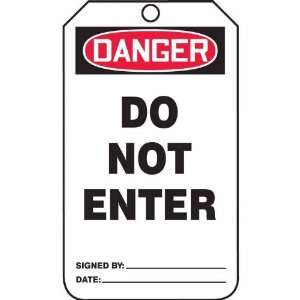 Tag, Danger Do Not Enter, Back B, 5 7/8 X 3 3/8, RV Plastic:  