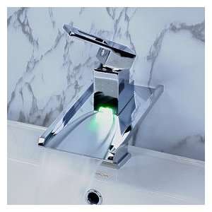  Color Changing LED Waterfall Bathroom Sink Faucet
