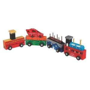  Wood 4 Car Train Set: Toys & Games