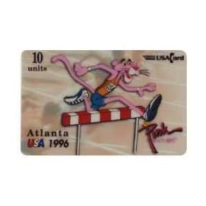  Collectible Phone Card 12u Pink Panther Jumping A Hurdle 