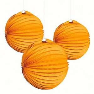  Small Light Orange Paper Lanterns (1 dz): Home & Kitchen