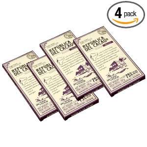 Republica Manabi (75%) Chocolate Bar, 3.5 Ounce Boxes (Pack of 4)