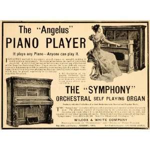 1899 Ad Angelus Player Piano Symphony Organ Meriden CT 