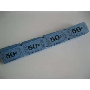  500 Blue 50 cents Consecutively Numbered Raffle Tickets 