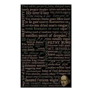  Shakespeare Insults Collection Poster: Home & Kitchen