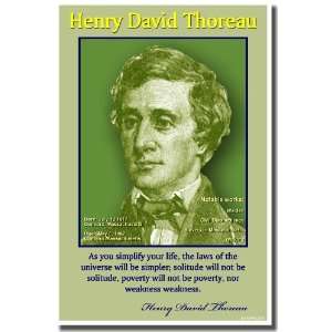  Henry David Thoreau   American Author, Classroom Poster 