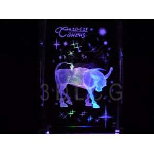  Astrology Taurus 3D Laser Etched Crystal 