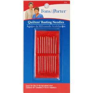  Fons & Porter Hand Basting Needles, Milliners, Size 3, 10 