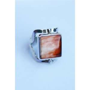    Sterling Silver Ring w/ Square Stone (2 sides): Everything Else