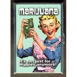 KL MARIJUANA NOT JUST FOR HIPPIES ID CREDIT CARD WALLET CIGARETTE CASE 