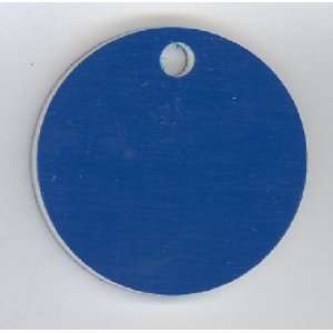  Plastic ID Tag, Large Round Blue