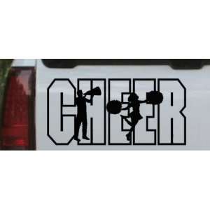 Cheer Leader Sports Car Window Wall Laptop Decal Sticker    Black 40in 