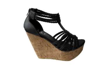 Hot New Womens Cork High Heel Wedge Sandals SIzes 3 8  