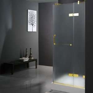 32 x 32 Frameless Shower Enclosure Finish: Polished Brass, Glass 