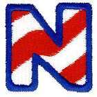 Patriotic Stripes Letter H Alphabet Iron On Patch items in 