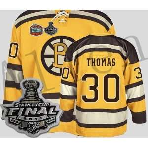   Final Jersey #30 Thomas Yellow Hockey Jersey Size 48: Sports