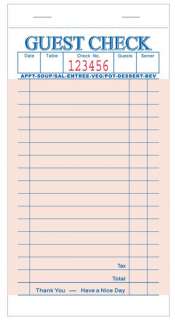 Case of 2,500 A1T6000 2 Tan Two Page Guest Checks  