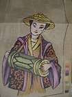 Margot Japanese Drummer Bellpull Needlepoint Canvas 7 x 19 Inches #151