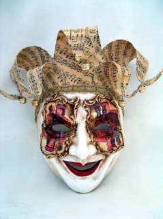 Si Lucia Jolly Cards Male White Masquerade Mask  