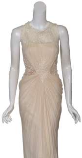 TADASHI Elegant Silk Lace Beaded Eve Gown Dress 10 NEW  