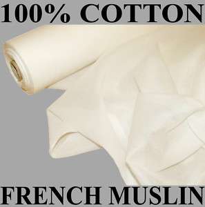 French 100% Cotton Muslin   Sheer Voile Fabric Curtain  