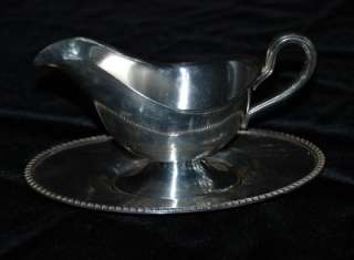 Poole Silver Co. Gravy Boat and Tray EPNS 1014  
