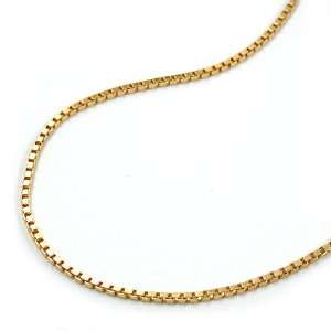  NECKLACE, BOX CHAIN, GOLD PLATED 40CM, NEW: DE NO: Jewelry
