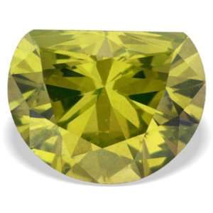    0.39 Ctw Canary Yellow Half Moon Loose Real Diamond: Jewelry