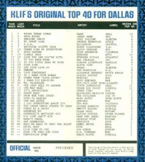 KLIF Top 40 Radio Dallas Fort Worth Music Survey 1971 DOA by Bloodrock 