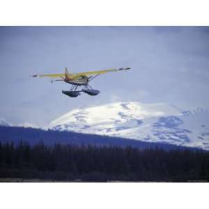 Floatplane Taking Off over the Kenai Mountains, Alaska Stretched 