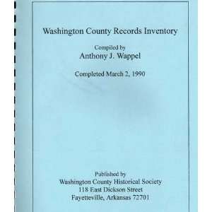    Washington County Records Inventory Anthony J. Wappel Books
