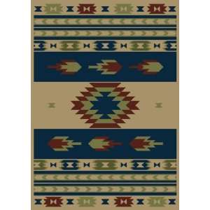   Life Aztec Transitional Area Rugs Beige Blue 4x5 ft 3 Home & Kitchen